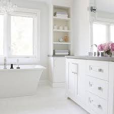 S Tall Built In Bathroom Shelves Design Decor Photos Pictures Ideas Inspiration Paint Co White Bathroom Cabinets Gray Quartz Countertops White Bathroom