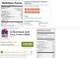 Taco Bell Fresco Style Tacos Nutritional Information Yes