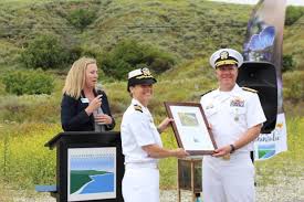 Rare Palos Verdes Blue Butterfly released in San Pedro as Navy rear admiral  takes part