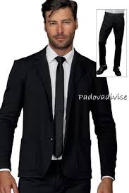 Abito nero in lana (giacca e pantaloni) chiusura a due bottoni linea sartoriale taglie disponibili: Abito Giacca Da Uomo Springfield Jersey Milano