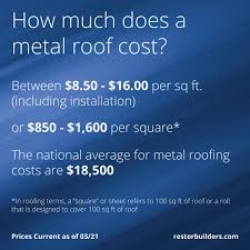 How much does a metal roof cost? Metal Roof Cost Pricing Guide As Of March 2021