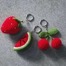 Crochet Fruit Keychain Mr Wolf Kids Chaveiro De Croche Acessorios De Croche Frutas De Croche
