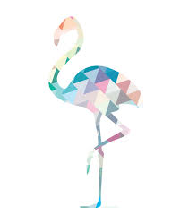 o k e r flamingo triangles colors flamingo art geometric art flamingo