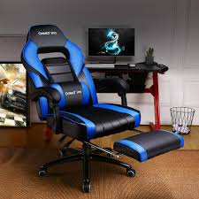 Adjustable ergonomic mesh swivel computer office desk task rolling chair midback. Berlman Big Tall Pu Leather High Back Executive Office Chair With Adjustable Armrest Footrest Recliner Computer Chair Desk Chair Gaming Chair Managerial Chairs Executive Chair Black Blue