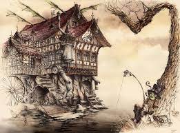 I erase the pencil lines with a plastic. Design Stack A Blog About Art Design And Architecture Gothic And Steampunk Style Architecture With Ink And Watercolor Illustrations