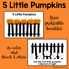 Heres a free five little pumpkin coloring book weve made for you but you ca. Five Little Pumpkins Free Rhyme Booklet