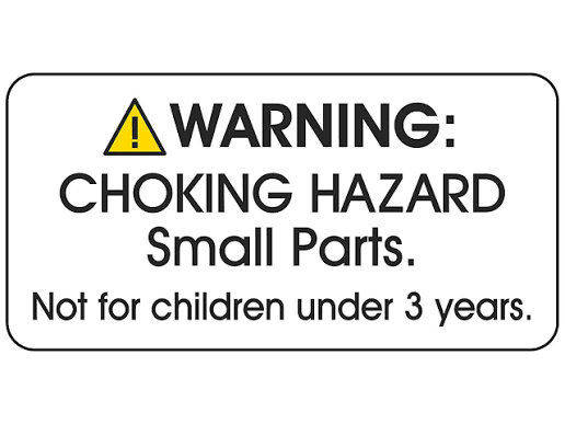 Choking Hazard Labels - "Not for children under 3 years", White