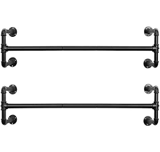 Greenstell Portant A Vetements Mural Tringle A Vetements 92 5cm 26 5cm Style Tube Industriel Cintre Rustique Detachable Noir Lot De 1 Amazon Fr Cuisine