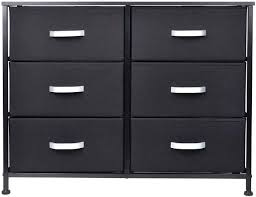 Maybe you would like to learn more about one of these? Amazon Com 6drawers Extra Wide Fabric Clothing Storage Black Drawers Dresser Organizer Unit With Sturdy Steel Frame Wooden Tabletop Easy Pull Fabric Bins For Living Room Bedroom Hallway Entryway Black