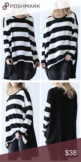 Black And White Striped Tunic Tops Just Arrived Black And White Striped Top Fashion Clothes Design White Stripes Top