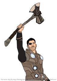 However, thor intentionally aimed for thanos' chest, resulting in thanos only being badly injured rather than instantly killed. Step By Step How To Draw Stormbreaker Axe Drawingtutorials101 Com