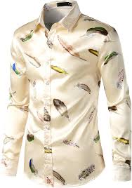 Luxury Silk Print Shirt for Formal Parties Stand Out