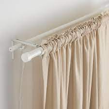 This rod's telescoping capabilities allow it to extend from 48 inches to 84 inches, making these drapery rods ideal for a wide range of window sizes. Racka Hugad White Double Curtain Rod Combination Ikea