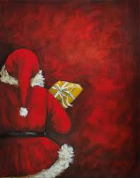 Secret Santa Easy Acrylic Painting On Canvas For Beginners Step By Step Free Video Tuto Christmas Paintings On Canvas Simple Acrylic Paintings Christmas Canvas