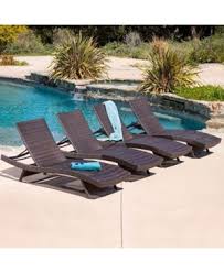 Aldin 4 Pc Set Of Outdoor Wicker Lounges Quick Ship Brown Pool Chaise Lounge Patio Chaise Lounge Outdoor Wicker Patio Furniture