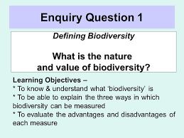 Enquiry Question 1 Defining Biodiversity What Is The Nature And Value Of Biodiversity Learning Objectives To Know Understand What Biodiversity Ppt Download