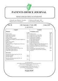 Maybe you would like to learn more about one of these? Patents Office Journal Irish Patents Office