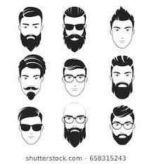 Set Of Vector Bearded Hipster Men Faces Haircuts Beards Mustaches Set Handsome Man Emblems Icons Beard Illustration Hipster Beard Male Face