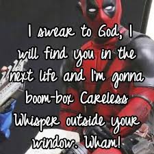 Deadpool sits in the back of a taxi cab. 8tracks Radio Boom Boxing Careless Whisper 13 Songs Free And Music Playlist