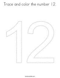 Trace And Color The Number 12 Coloring Page Twisty Noodle Bible Activities For Kids Coloring Pages Bible For Kids