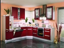 Marvelous Contemporary Red Color Kitchen Design Acha Homes Home Depot Kitchen Kitchen Design Small Kitchen Design
