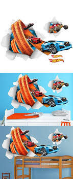 Hot Wheels Large Cars Busting In Wall Decal Set Hot Wheels Bedroom Hot Wheels Room Hot Wheels Room Decor