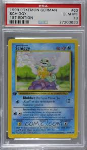 It is one of the three starter pokémon that can be chosen in kanto region. 1999 Pokemon Base Set Base German 1st Edition 63 Squirtle Psa 10 Gem Mt