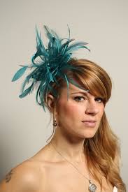 Teal Green Feather Small Fascinator hat