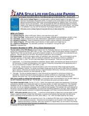 Apa style lite for college papers ©. Apastyle Apa Style Lite For College Papers American Psychological Association Style For Final Manuscripts By Dr Abel Scribe Phd January 2010 Apa Lite Course Hero