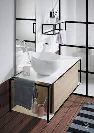 Burgbad Junit Mineral Cast Basin And Furniture In Cozy Wood Decor Reforma Banheiro Banho Banheiro