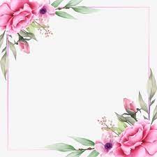 Cute Square Floral Frame For Cards Composition Floral Clipart Wedding Invitation Png And Vector With Transparent Background For Free Download Flower Frame Flower Backgrounds Floral Background