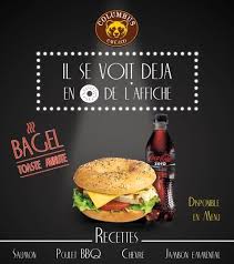 Le Bagel Est Chez Columbus Cafe Avec Quatre Recettes Originales Saumon Poulet Bbq Chevre Jambon Emmental Recette Saumon Recette Poulet