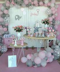 50 Cute Baby Shower Themes And Decorating Ideas For Girls 10 Rontsen Mesa Decorada Para Fiestas Decoraciones De Baby Shower Para Ninos Fiesta De Elefante