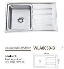 Kitchen sink with drainboard dimensions. China Single Bowl And Drain Board Stainless Steel Kitchen Top Mount Sink Wla8050b China Stainless Steel Sink Wash Sink