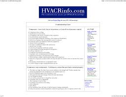 compressor troubleshooting chart hvac talk