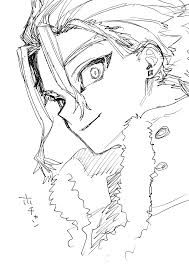 He has feathery ash blond hair swept messily backwards with some of the front tufts sticking up in arcs above his head, notably thick eyelashes, and some faint stubble on his chin. Hawks Of My Hero Academia Drawn By Shiro Usazaki Act Age Manga Artist Https Twitter Com Uszksr Status 1364959410729140225 Photo 1 Bokunoheroacademia