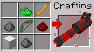 This is the crafting recipe: Minecraft How To Craft Super Machine Gun Challenge Crafting Recipe Animation Youtube