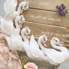 How Precious Are These Little Swan Garlands These Are Brand New To Our Range And Im Absolutely Delighted With H Swan Nursery Decor Swan Decor Swan Baby Shower