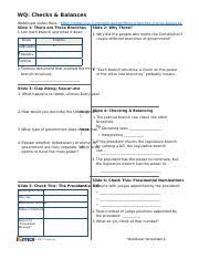 The transparency showing all the checks and balances between the three branches and discuss with the class. Three Branches Wq Companion Worksheet Fillable Pdf Wq Three Branches Name Instructions Use This Worksheet To Collect Your Answers From The Webquest Course Hero