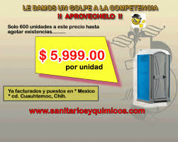 Encuentra precio baños portatiles para enfermos salud y equipamiento médico en mercado libre méxico. Sanitarios Portatiles Golpe A La Competencia En Chihuahua Otros Servicios 259885