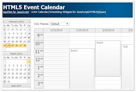 Html5 Event Calendar Open Source Daypilot Code Event Calendar Calendar Web Development Design