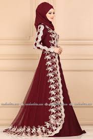 Moda Selvim Gold Detayli Tesettur Abiye Ygs6206 Bordo