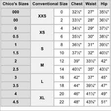 Chicos Size Chart Gallery Of Chart 2019