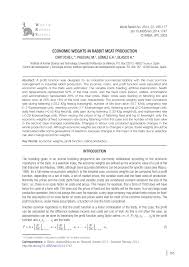 Copper, as electrical wire, stripped or burned clean, then sold as scrap for cash. Pdf Economic Weights In Rabbit Meat Production