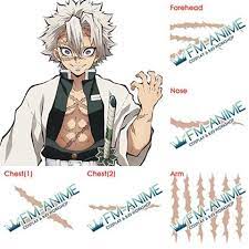Look at her scars! random #2: Fm Anime Demon Slayer Kimetsu No Yaiba Sanemi Shinazugawa Scars Cosplay Tattoo Stickers