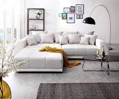 Bigsofa Violetta Hellgrau Creme 310x135 Cm Inklusive Hocker Und Kissen Big Sofa Fur 1149 00 Delife Big Sofas Couches Living Room Living Room Sofa Design