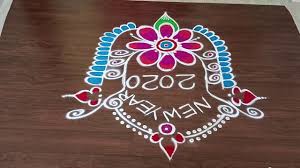Happy New Year 2020 Rangoli Design 2020 New Year Rangoli Designs Kbs New Year Rangoli Rangoli Designs Muggulu Design