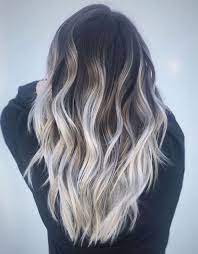 50 Pretty Ideas Of Silver Highlights To Try Asap Hair Adviser White Ombre Hair Ombre Hair Color Dark Hair With Highlights