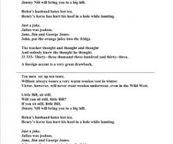 Please click on the number above the tongue twister for a rough translation. Warm Up Tongue Twisters