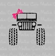 Jeep With Bow Svg Studio Eps And Jpeg Digital Downloads Jeep Wrangler Accessories Decals Jeep Decals Monogram Decal